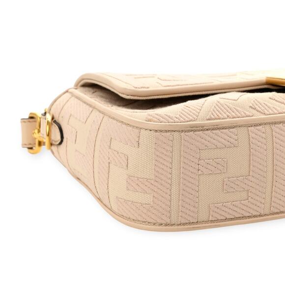 FENDI Logo FF Baguette Canvas Embroidered Strap Shoulder Bag Purse Crossbody - Picture 8 of 10
